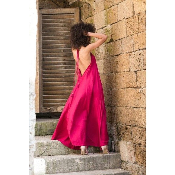 Amaya By Maayan Levy Red Maxi Sundress Dress Womens Sleeveless Fits S, M Or L - Picture 2 of 8